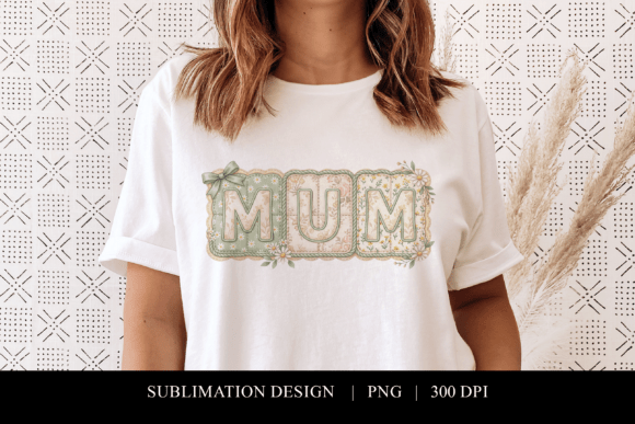 Embrace Vintage Charm with the Floral Mum Patchwork Graphic