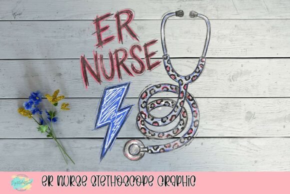 ER Nurse Stethoscope Graphic: Bold Design for Medical Pros