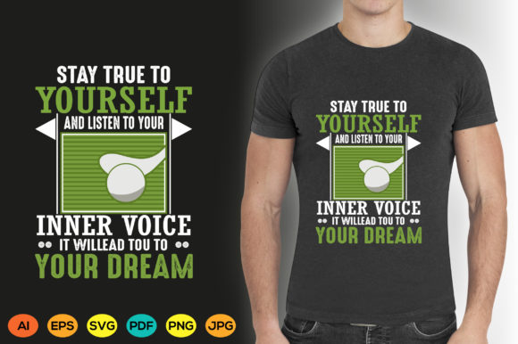 Golf T-shirt Design Graphic Stay True: More Than a Font