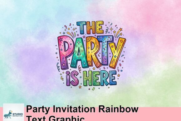 Party Invitation Rainbow Text Graphic: Your Ultimate Design Asset