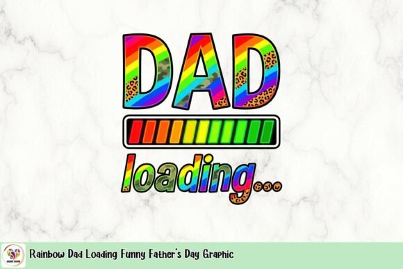 Rainbow Dad Loading Funny Father's Day Graphic: A Creative Asset