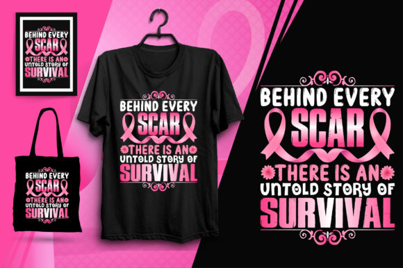 Survival Breast Cancer T-Shirt Graphic: A Design Asset for Awareness