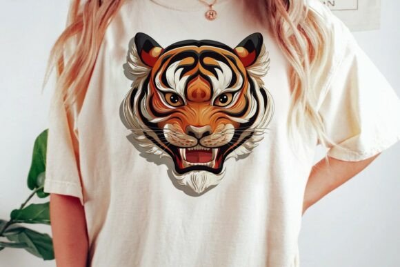 Unleashing Visual Impact with a Fierce Tiger Face Roaring Graphic