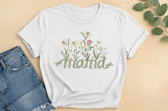 Wildflower Mama Script Graphic Tee: A Design Asset for Every Creator